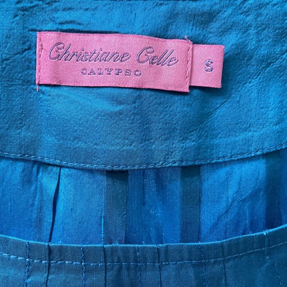 Calypso Christiane Cello Blue Silk Dress - Picture 3 of 5